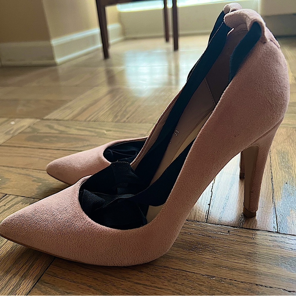 Jeffrey Campbell kinoa suede lace up pumps - light pink
